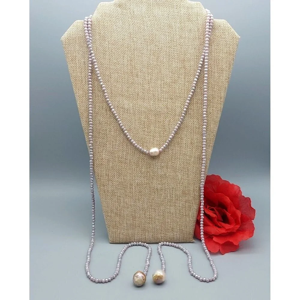 Jules NWT Purple Crystal Bead Wrap Look Necklace Long Layered Look